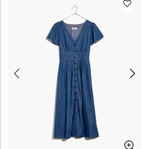 Madewell Denim Pleat-Waist Dress / Size 12